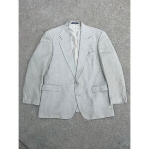 Vintage Haggar Tan Beige Two Button Tailored Blazer Size 44 American USA